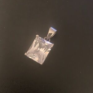 Rectangular CZ set in Silver Pendant